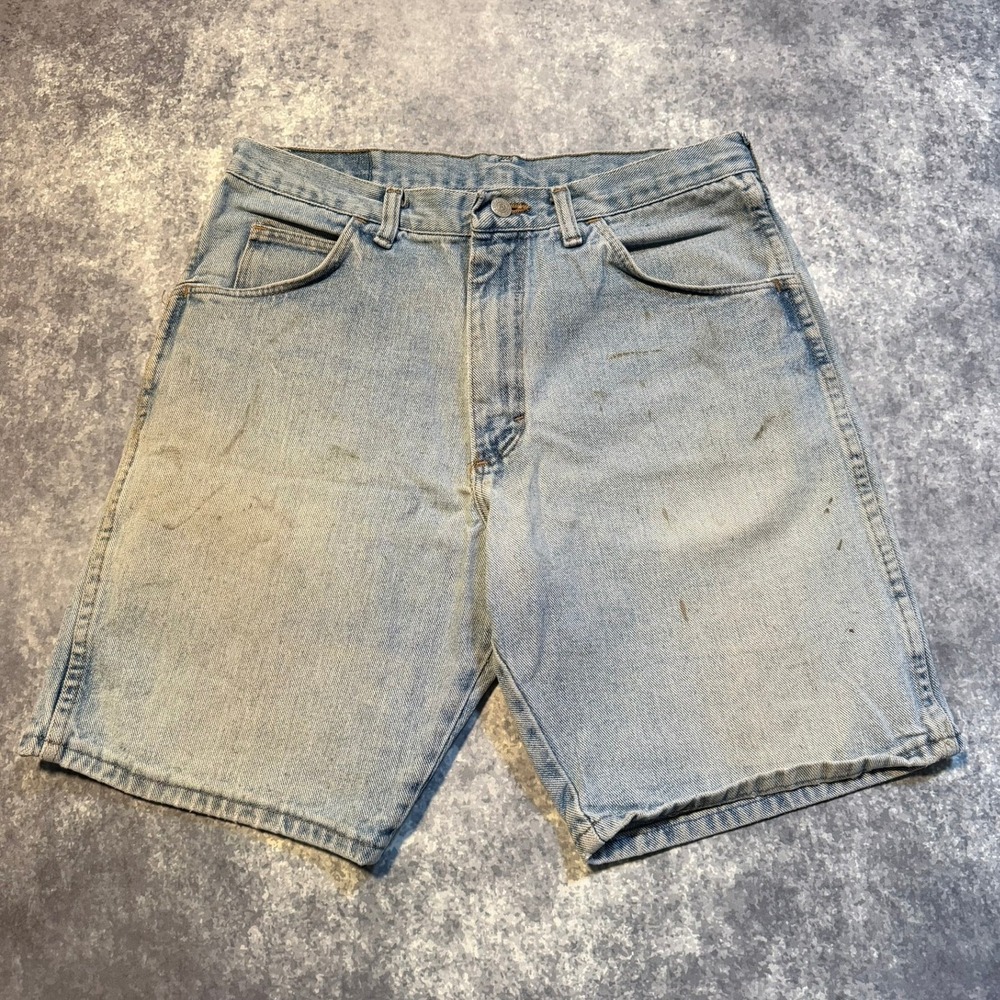 Vintage Wrangler Hero Originals Mens Denim Shorts Light Wash 32 Made in USA